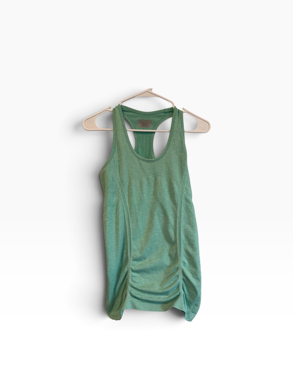Athleta Mint(?) Green Fast Track Racerback Tank Top - Ruched Front
